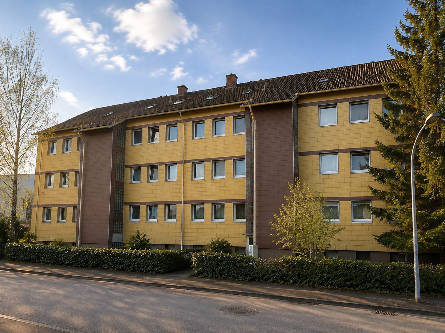 Wohnanlage als langgestreckte Wohnzeile